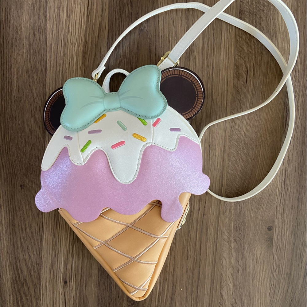 Loungefly Disney Minnie Ice Cream Cone Crossbody Bag
